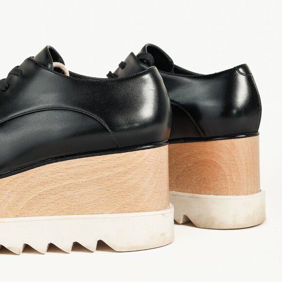Stella McCartney Elyse Black Vegan-Leather Lace-Up Platforms - Picture 7 of 10